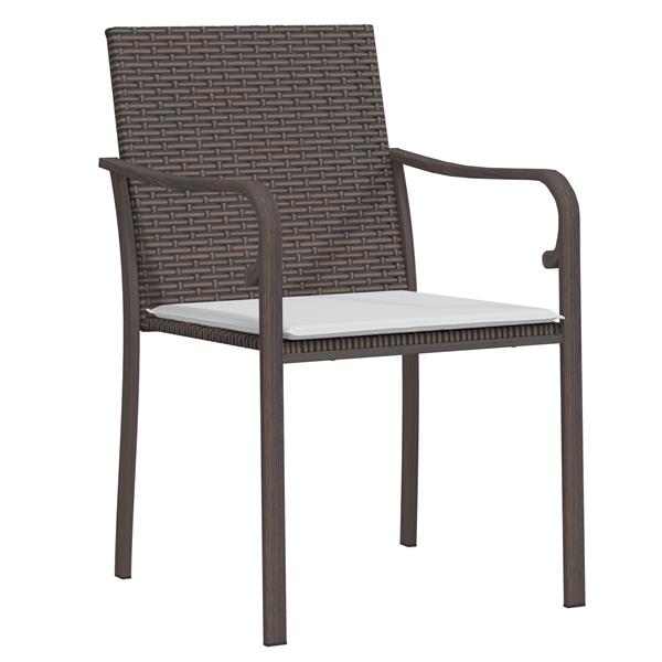 Grote foto vidaxl tuin eetset 5 pcs bruin poly riet tuin en terras tuinmeubelen