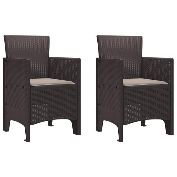 Grote foto vidaxl tuin eetset 3 pcs bruin polt riet tuin en terras tuinmeubelen
