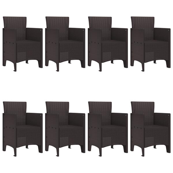 Grote foto vidaxl tuin eetset 9 pcs bruin polt riet tuin en terras tuinmeubelen