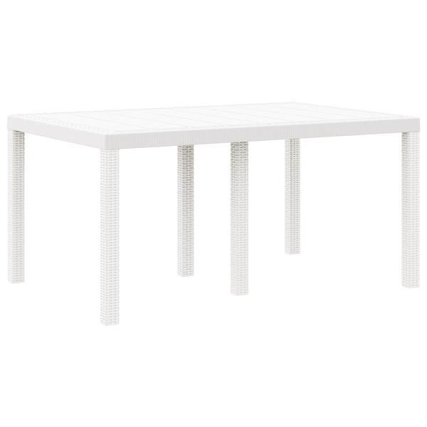 Grote foto vidaxl tuin eetset 7 pcs wit polt riet tuin en terras tuinmeubelen