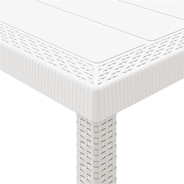 Grote foto vidaxl tuin eetset 5 pcs wit polt riet tuin en terras tuinmeubelen