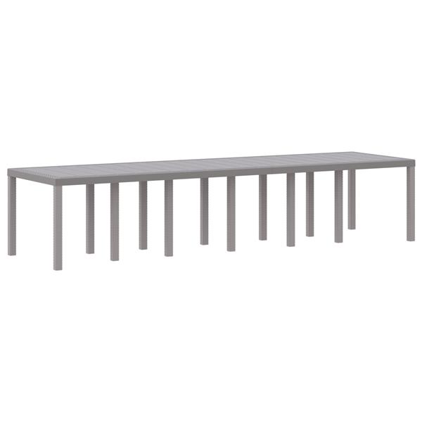 Grote foto vidaxl tuinstafel lichtgrijs 350 x 100 x 73 cm poly rattan tuin en terras tuinmeubelen