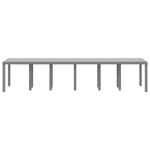 Grote foto vidaxl tuinstafel lichtgrijs 350 x 100 x 73 cm poly rattan tuin en terras tuinmeubelen