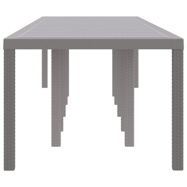 Grote foto vidaxl tuinstafel lichtgrijs 350 x 100 x 73 cm poly rattan tuin en terras tuinmeubelen