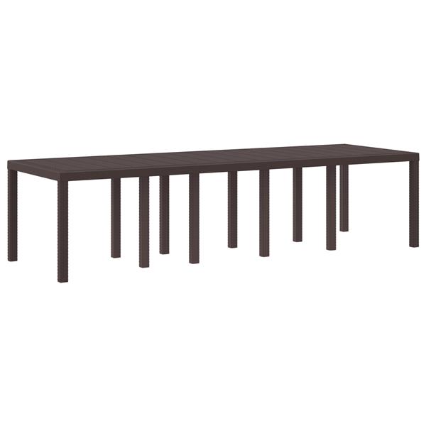Grote foto vidaxl tuinstafel bruin 300 x 100 x 73 cm poly rattan tuin en terras tuinmeubelen