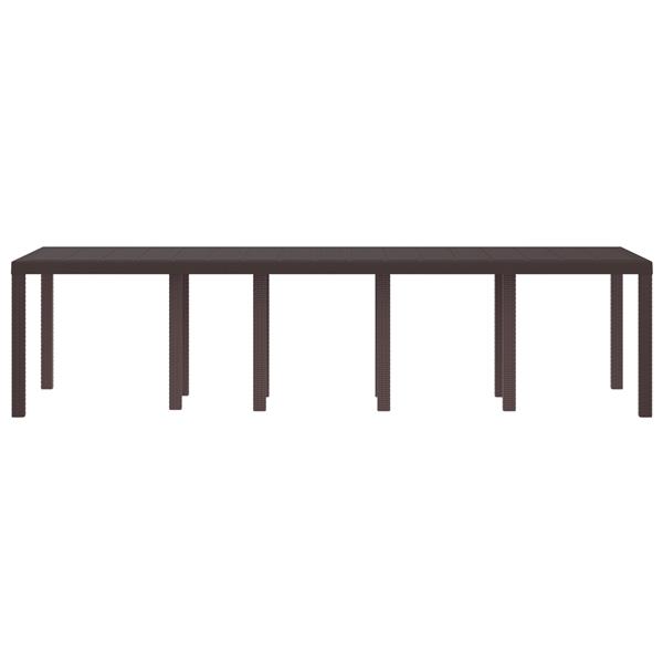 Grote foto vidaxl tuinstafel bruin 300 x 100 x 73 cm poly rattan tuin en terras tuinmeubelen