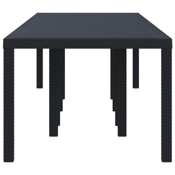 Grote foto vidaxl tuinstafel antraciet 300 x 100 x 73 cm poly rattan tuin en terras tuinmeubelen