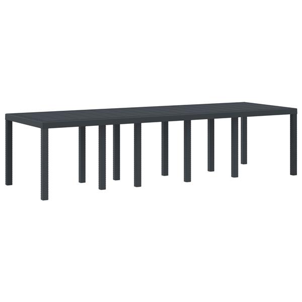 Grote foto vidaxl tuinstafel antraciet 300 x 100 x 73 cm poly rattan tuin en terras tuinmeubelen