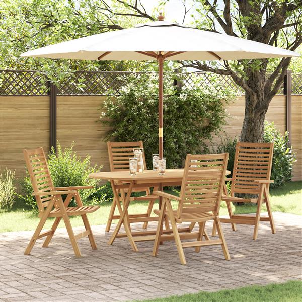 Grote foto vidaxl tuinstoel 4 pcs bruin 52 x 64.5 x 108 cm massief teakhout tuin en terras tuinmeubelen