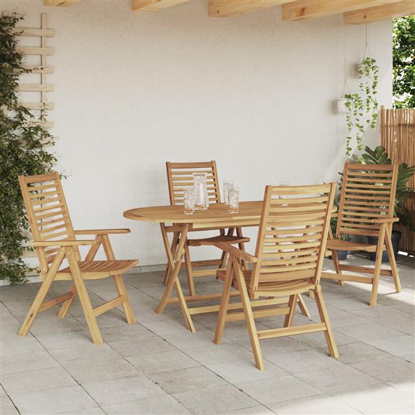 Grote foto vidaxl tuinstoel 4 pcs bruin 52 x 64.5 x 108 cm massief teakhout tuin en terras tuinmeubelen