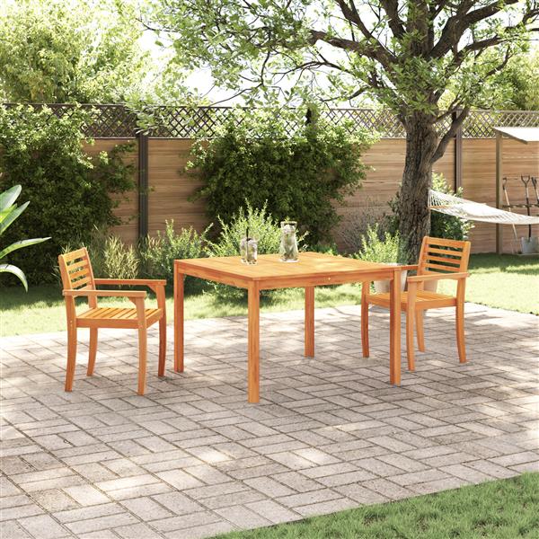 Grote foto vidaxl tuin eetset 3 pcs bruin massief acaciahout tuin en terras tuinmeubelen