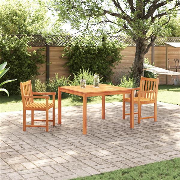 Grote foto vidaxl tuin eetset 3 pcs bruin massief acaciahout tuin en terras tuinmeubelen