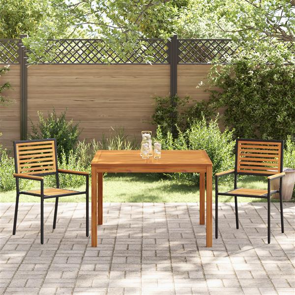 Grote foto vidaxl tuin eetset 3 pcs zwart poly riet tuin en terras tuinmeubelen