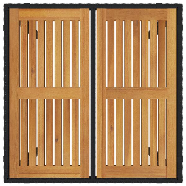 Grote foto vidaxl tuin eetset 5 pcs zwart en hout 90 x 90 x 75 cm poly rattan tuin en terras tuinmeubelen