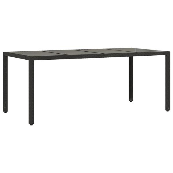 Grote foto vidaxl tuin eetset 7 pcs zwart 190 x 90 x 75 cm poly rattan tuin en terras tuinmeubelen