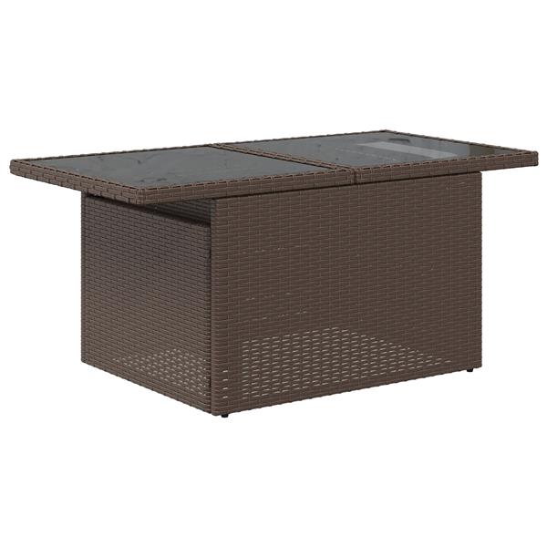 Grote foto vidaxl tuin sofa set met kussen met opslag 6 pcs bruin poly riet tuin en terras tuinmeubelen