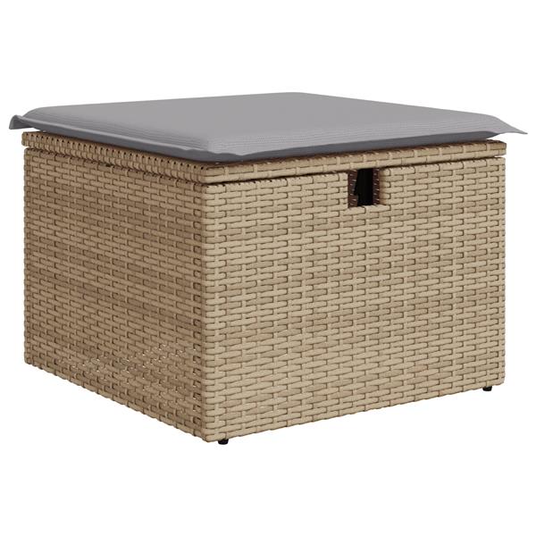 Grote foto vidaxl tuin sofa set met kussen 5 pcs beige 55 x 62 x 69 cm poly riet tuin en terras tuinmeubelen
