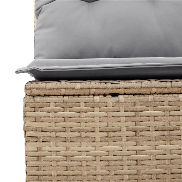 Grote foto vidaxl tuin sofa set met kussen 5 pcs beige 55 x 62 x 69 cm poly riet tuin en terras tuinmeubelen