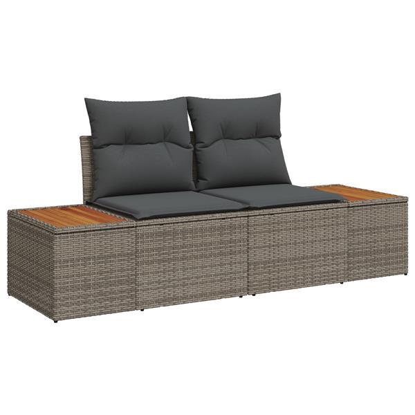 Grote foto vidaxl tuin sofa set met kussen 5 pcs grijs 55 x 62 x 69 cm poly riet tuin en terras tuinmeubelen