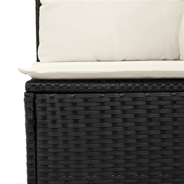 Grote foto vidaxl tuin sofa set met kussen 6 pcs zwart 55 x 62 x 69 cm poly riet tuin en terras tuinmeubelen