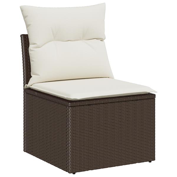 Grote foto vidaxl tuin sofa set met kussen 6 pcs bruin 55 x 62 x 69 cm poly riet tuin en terras tuinmeubelen