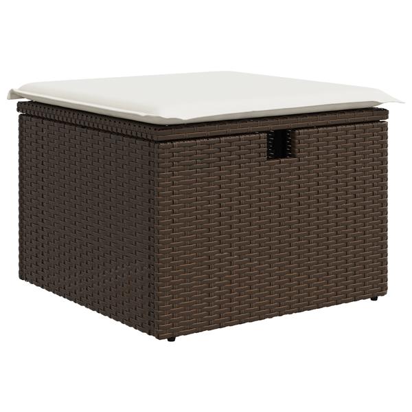 Grote foto vidaxl tuin sofa set met kussen 6 pcs bruin 55 x 62 x 69 cm poly riet tuin en terras tuinmeubelen