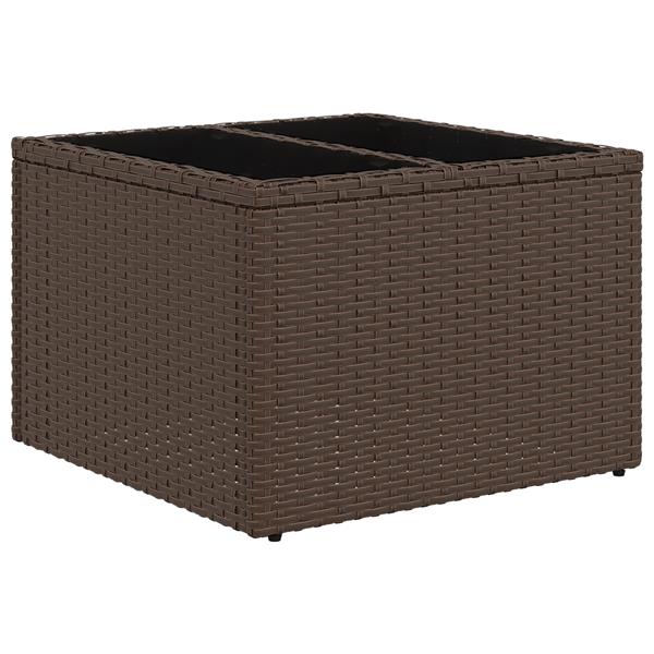 Grote foto vidaxl tuin sofa set met kussen 6 pcs bruin 55 x 55 x 37 cm poly riet tuin en terras tuinmeubelen