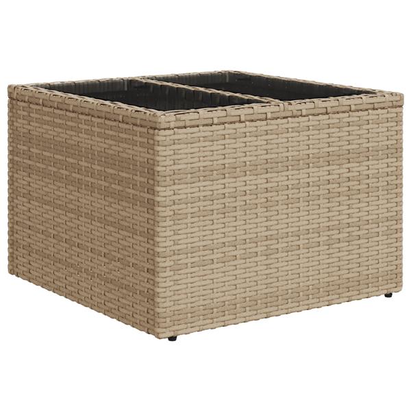 Grote foto vidaxl tuin sofa set met kussen met opslag 6 pcs beige poly riet tuin en terras tuinmeubelen