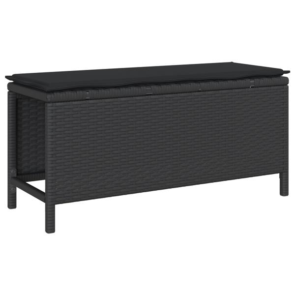 Grote foto vidaxl tuin eetset 3 pcs zwart poly riet tuin en terras tuinmeubelen
