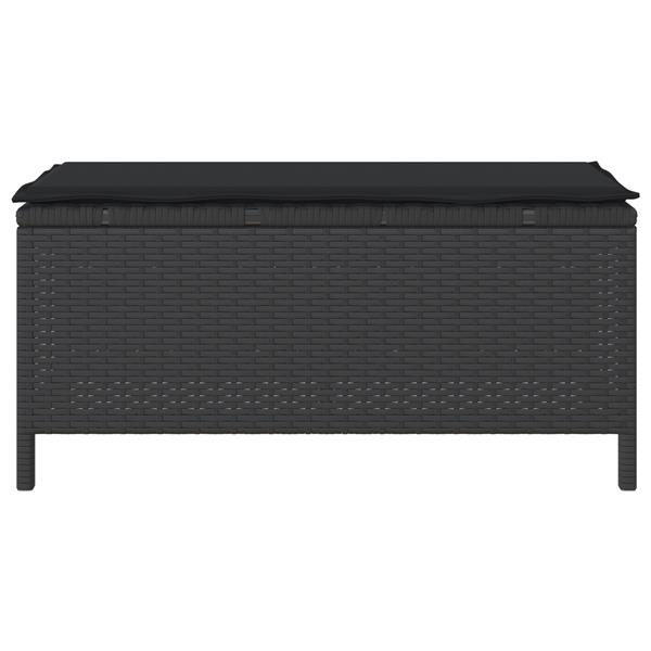 Grote foto vidaxl tuin eetset 3 pcs zwart poly riet tuin en terras tuinmeubelen