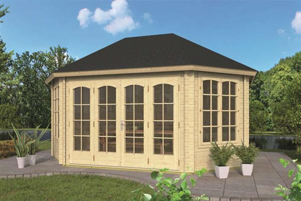 Grote foto blokhut tuinhuis gudrun 44 mm vuren tuin en terras tuinhuisjes en blokhutten