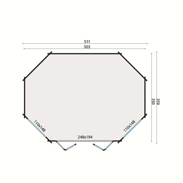 Grote foto blokhut tuinhuis gudrun 44 mm vuren tuin en terras tuinhuisjes en blokhutten