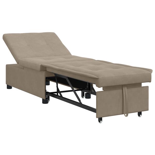 Grote foto vidaxl 3 in 1 uittrekbare sofa bed in taupe stof huis en inrichting bankstellen