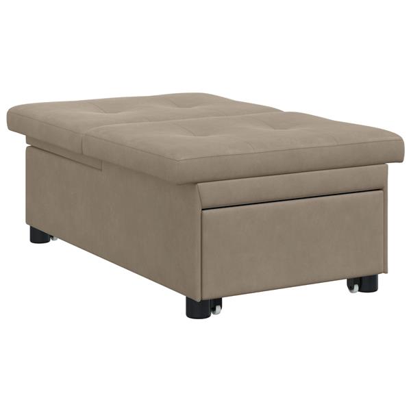 Grote foto vidaxl 3 in 1 uittrekbare sofa bed in taupe stof huis en inrichting bankstellen