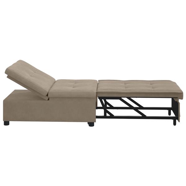 Grote foto vidaxl 3 in 1 uittrekbare sofa bed in taupe stof huis en inrichting bankstellen