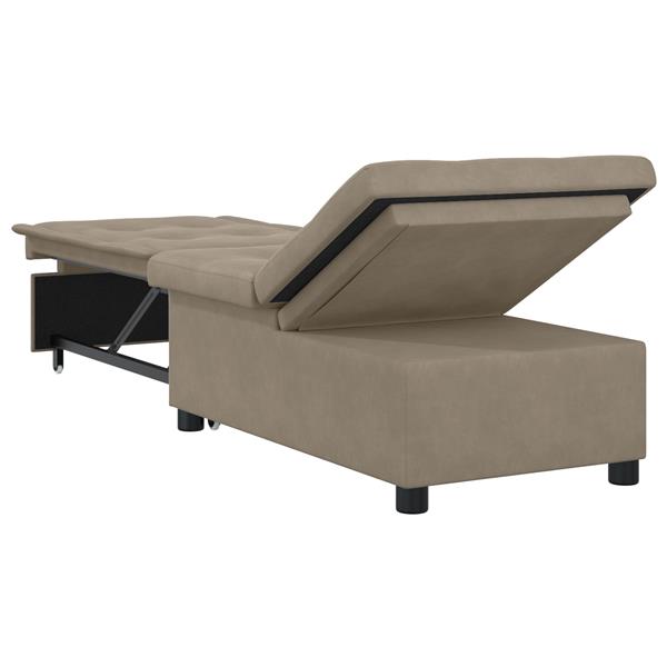 Grote foto vidaxl 3 in 1 uittrekbare sofa bed in taupe stof huis en inrichting bankstellen