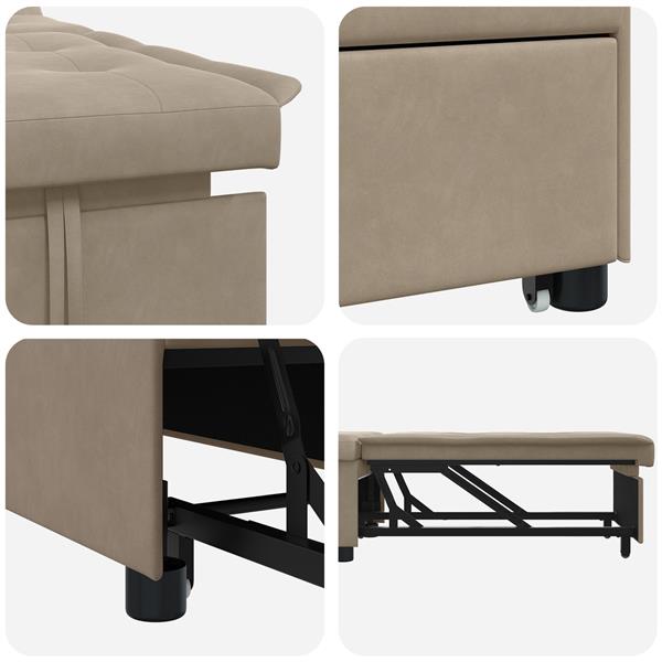 Grote foto vidaxl 3 in 1 uittrekbare sofa bed in taupe stof huis en inrichting bankstellen