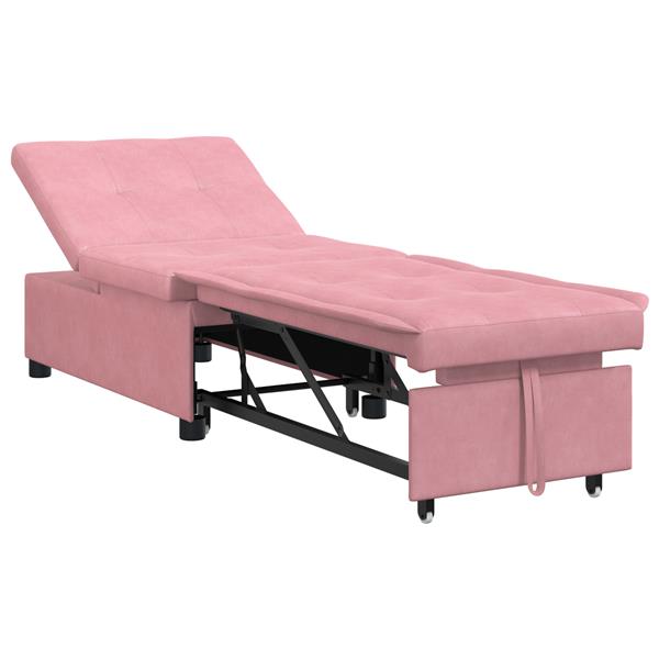Grote foto vidaxl slaapbank roze 67 x 194 x 38 cm fluweel huis en inrichting bankstellen