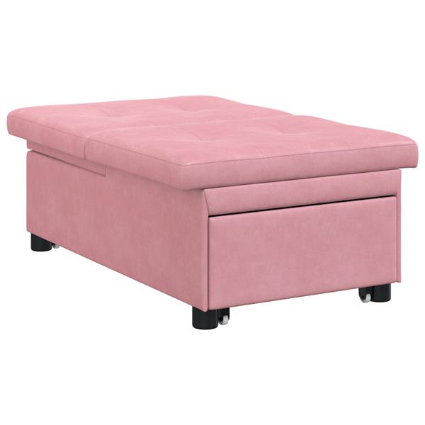 Grote foto vidaxl slaapbank roze 67 x 194 x 38 cm fluweel huis en inrichting bankstellen