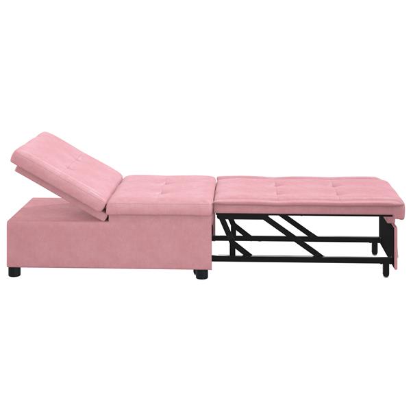 Grote foto vidaxl slaapbank roze 67 x 194 x 38 cm fluweel huis en inrichting bankstellen