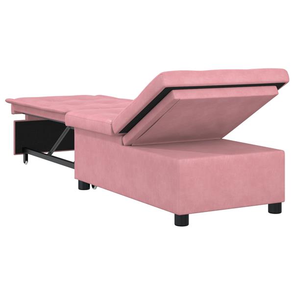 Grote foto vidaxl slaapbank roze 67 x 194 x 38 cm fluweel huis en inrichting bankstellen