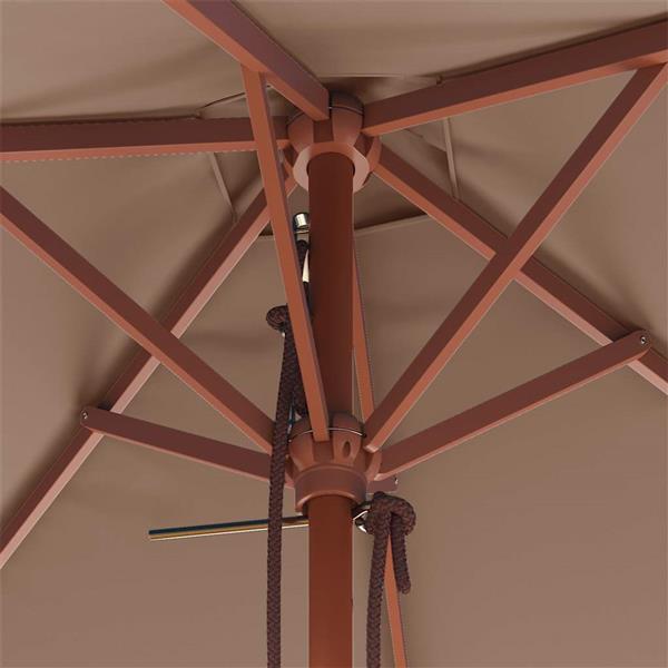 Grote foto vidaxl parasol met houten paal 150x200 cm taupe tuin en terras overige tuin en terras
