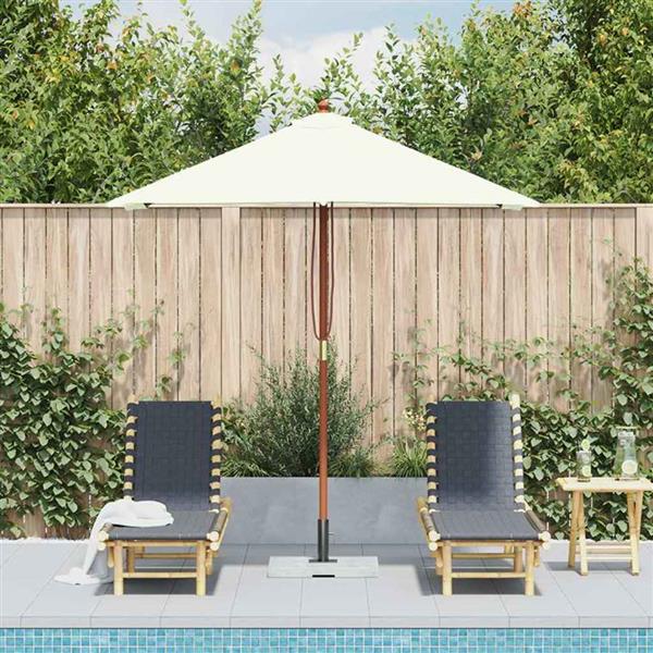 Grote foto vidaxl parasol met houten paal 150x200 cm zandkleurig tuin en terras overige tuin en terras