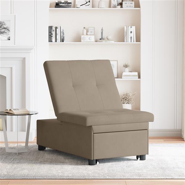 Grote foto vidaxl 3 in 1 uittrekbare sofa bed in taupe stof huis en inrichting bankstellen