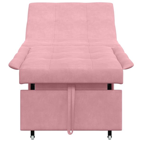 Grote foto vidaxl slaapbank roze 67 x 194 x 38 cm fluweel huis en inrichting bankstellen