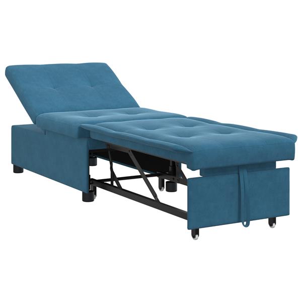 Grote foto vidaxl slaapbank blauw 67 x 194 x 38 cm fluweel huis en inrichting bankstellen