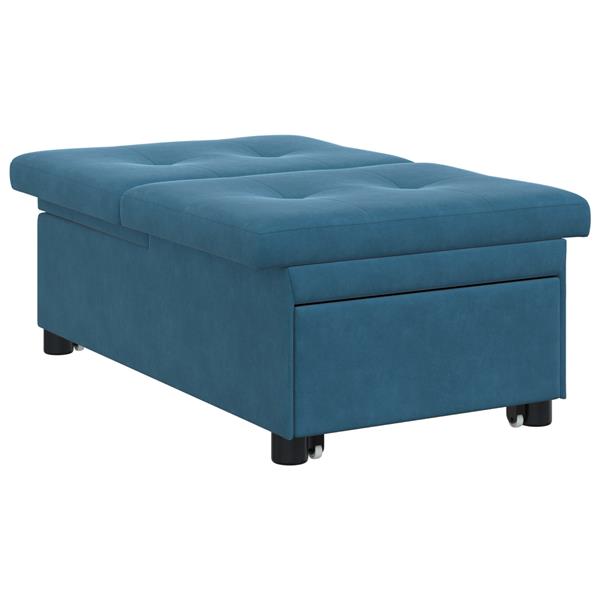 Grote foto vidaxl slaapbank blauw 67 x 194 x 38 cm fluweel huis en inrichting bankstellen