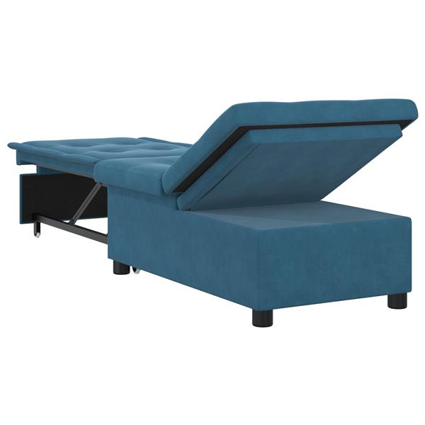 Grote foto vidaxl slaapbank blauw 67 x 194 x 38 cm fluweel huis en inrichting bankstellen