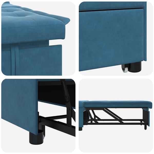 Grote foto vidaxl slaapbank blauw 67 x 194 x 38 cm fluweel huis en inrichting bankstellen
