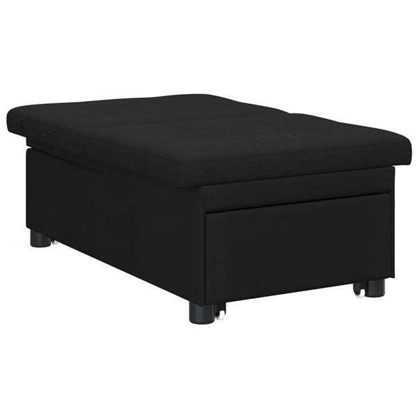 Grote foto vidaxl sofa bed zwart 194 x 67 x 37 cm stof huis en inrichting bankstellen
